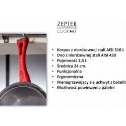 Patelnia 2,5 l, Ø 24 cm, bez pokrywy sklep oficjalny Zepter Poland