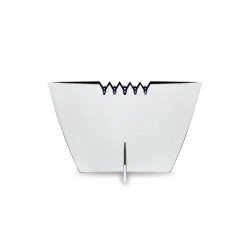 Wazon ZIGGY z stali nierdzewnej, polerowany z niebieskimi zdobieniami